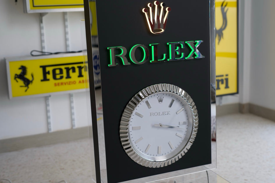 2000s Rolex Geneva official dealer illuminated clock sign – Formula 1 ...