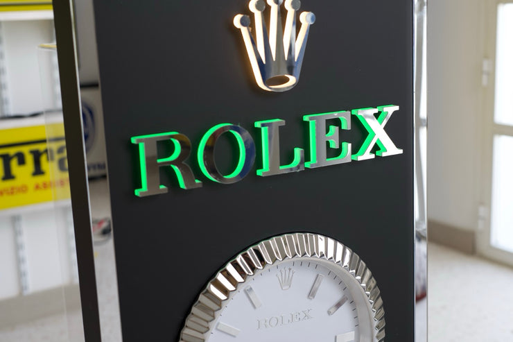 2000s Rolex Geneva official dealer illuminated clock sign