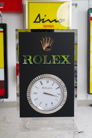 2000s Rolex Geneva official dealer illuminated clock sign