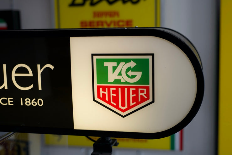 Tag Heuer official dealer illuminated sign with clock