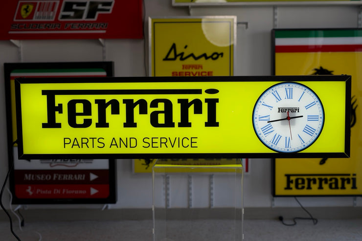 2000s Ferrari dealer illuminated sign and clock