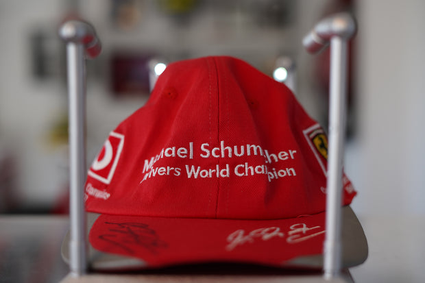 Michael Schumacher & Rubens Barrichello 2001 Drivers World Champion Double Brimmed SIgned Hat