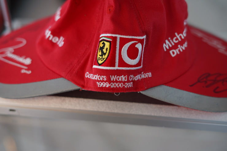 Michael Schumacher & Rubens Barrichello 2001 Drivers World Champion Double Brimmed SIgned Hat