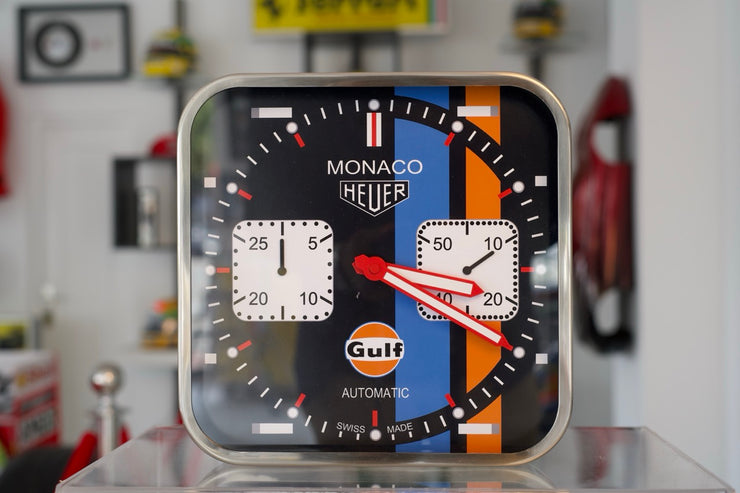 2010s TAG official Monaco Gulf Chronograph Dealer Clock