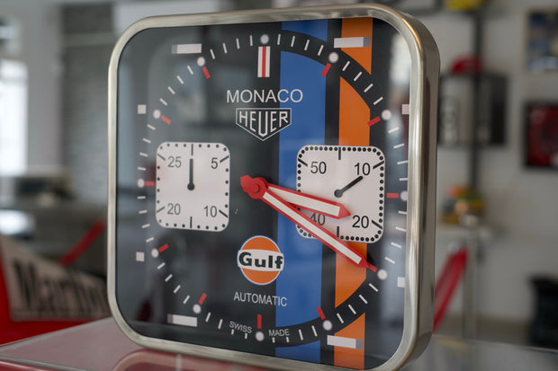 2010s TAG official Monaco Gulf Chronograph Dealer Clock