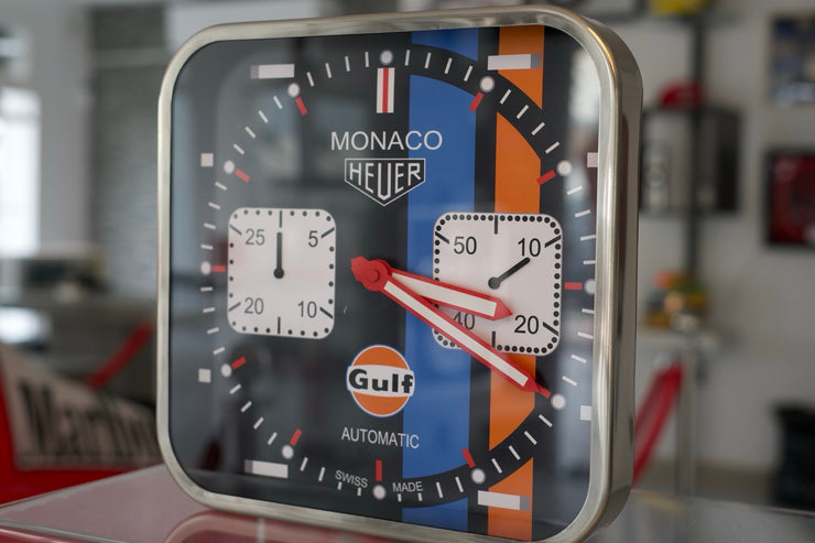 2010s TAG official Monaco Gulf Chronograph Dealer Clock