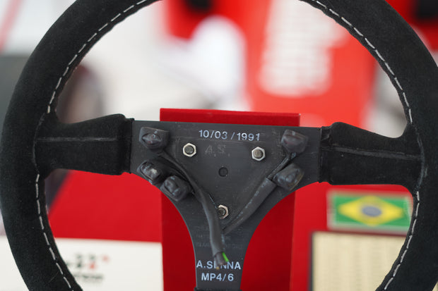 1991 Ayrton Senna McLaren MP6/4 steering wheel signed