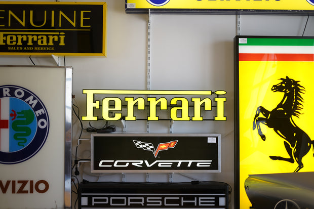 2015 Ferrari lettering illuminated sign