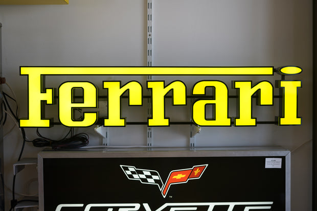 2015 Ferrari lettering illuminated sign