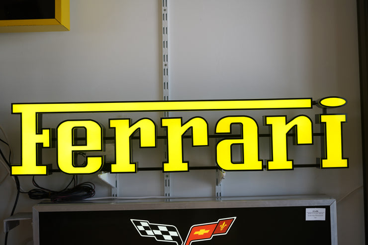 2015 Ferrari lettering illuminated sign