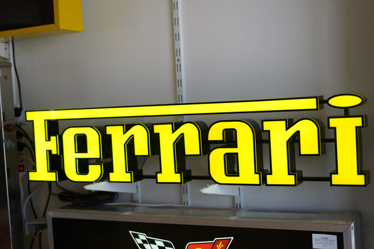 2015 Ferrari lettering illuminated sign