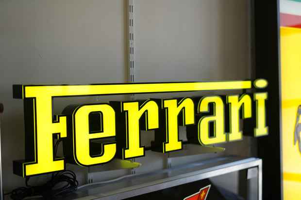 2015 Ferrari lettering illuminated sign
