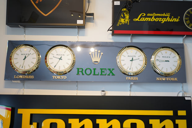 2000s Rolex official 4 time zone dealer illuminated sign