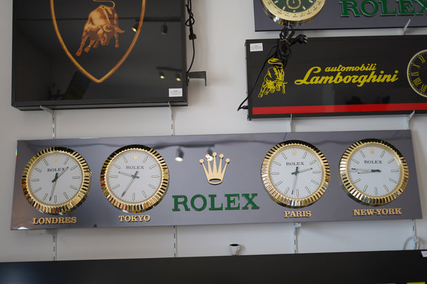 2000s Rolex official 4 time zone dealer illuminated sign