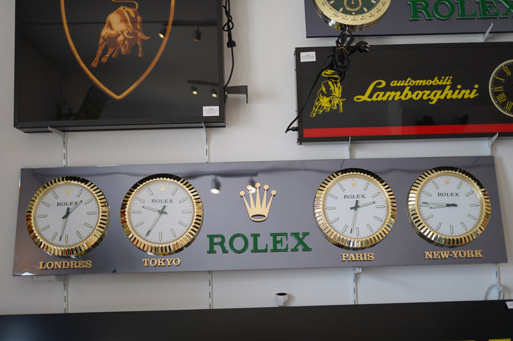 2000s Rolex official 4 time zone dealer illuminated sign