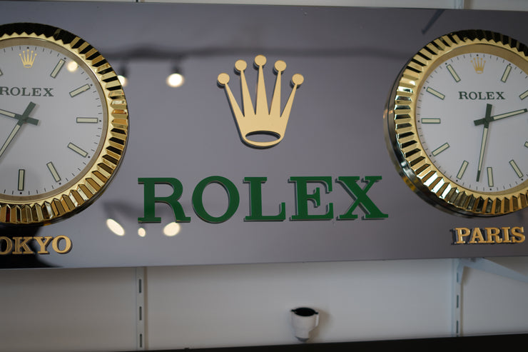 2000s Rolex official 4 time zone dealer illuminated sign