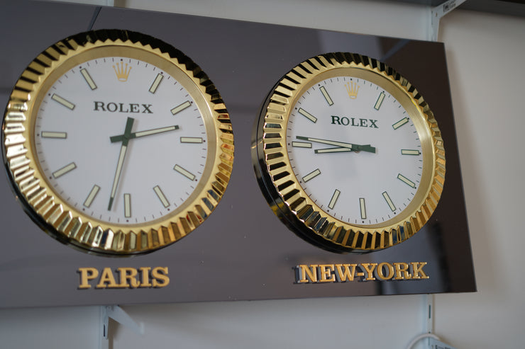 2000s Rolex official 4 time zone dealer illuminated sign