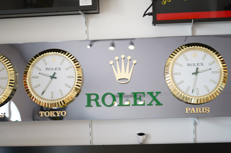 2000s Rolex official 4 time zone dealer illuminated sign
