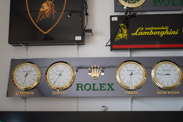 2000s Rolex official 4 time zone dealer illuminated sign