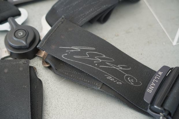 2010 Michael Schumacher Monaco GP Willians seat belts signed