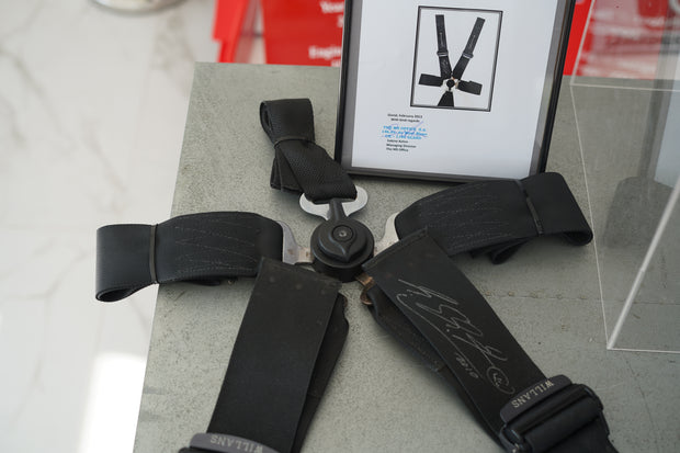 2010 Michael Schumacher Monaco GP Willians seat belts signed