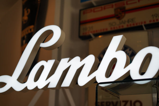 2000s Lamborghini Illuminated Official Dealer Sign - White