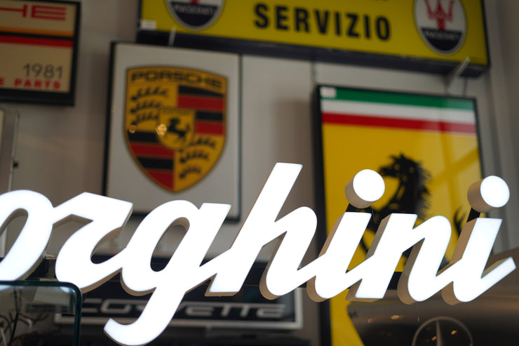 2000s Lamborghini Illuminated Official Dealer Sign - White