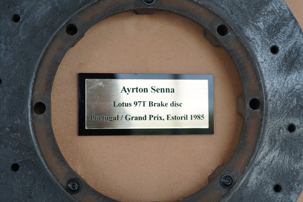 1985 Ayrton Senna Lotus 97T Brake disk signed