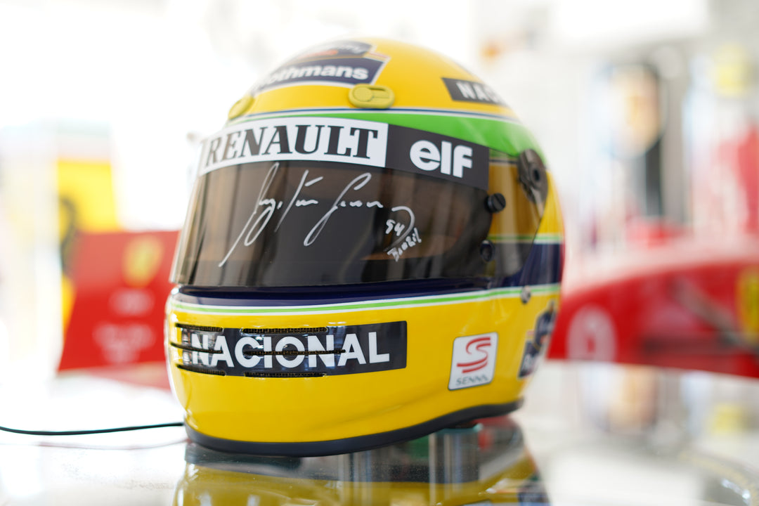 1994 Ayrton Senna Replica Bell M3 Racing Helmet Signed and Dated “Braz – Formula 1 Memorabilia