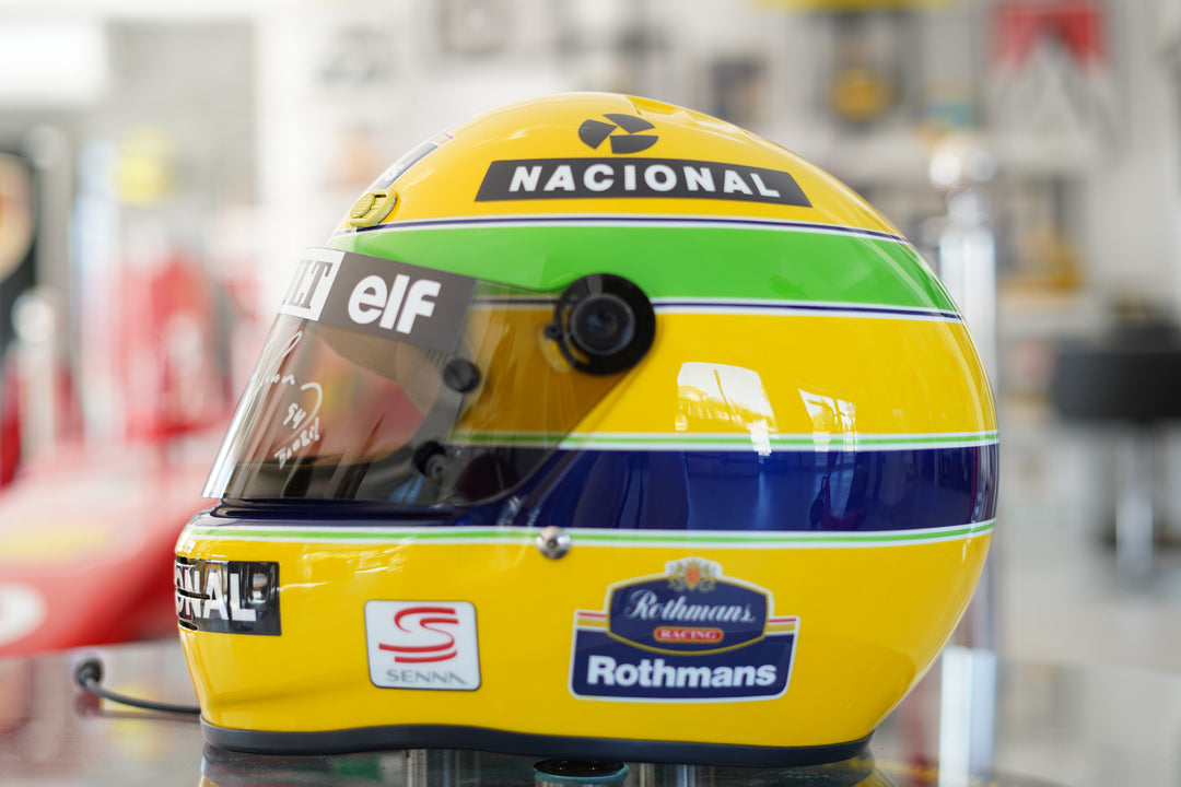 1994 Ayrton Senna Replica Bell M3 Racing Helmet Signed and Dated “Braz – Formula 1 Memorabilia