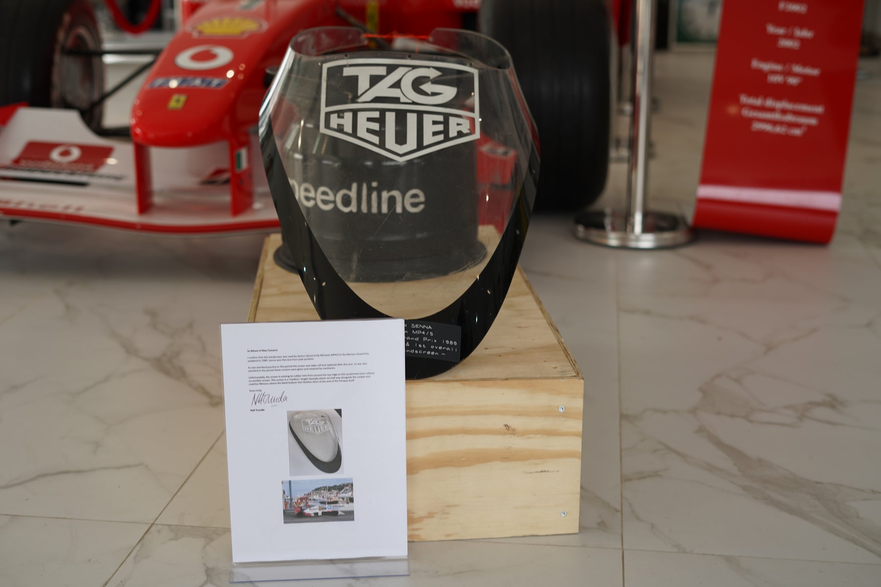 Ayrton Ayrton Senna 1989 Race-Used Windscreen – McLaren MP4/5, Monaco