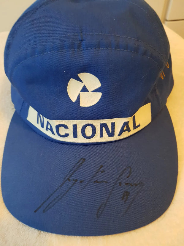 1988 Ayrton Senna "Nacional" cap signed