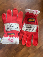 1989 Ayrton Senna OMP race used gloves signed
