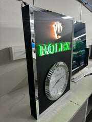 2000s Rolex Geneva official dealer illuminated clock sign