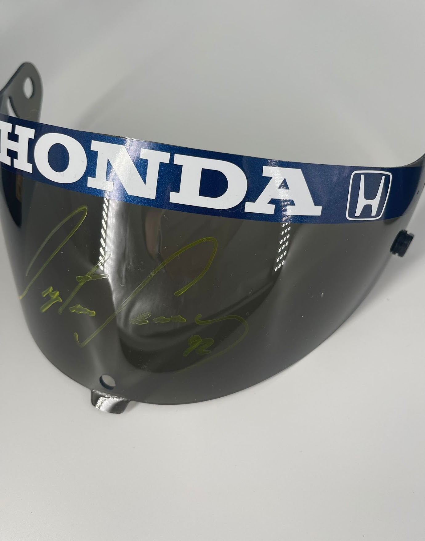 1992 Ayrton Senna race used dark Shoei visor signed