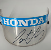 1987 Ayrton Senna race used clear Bell visor signed