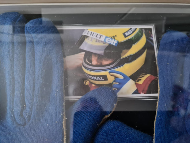 1986 Ayrton Senna Stand 21 used gloves signed