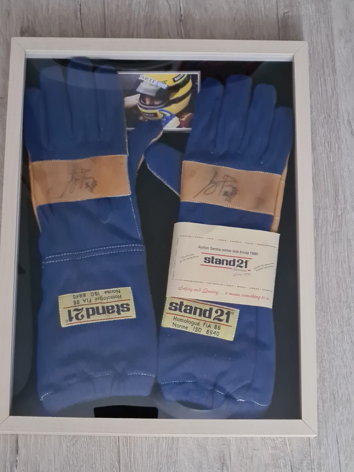 Ayrton Senna Stand 21 Race Gloves Winter Testing, Imola 1986