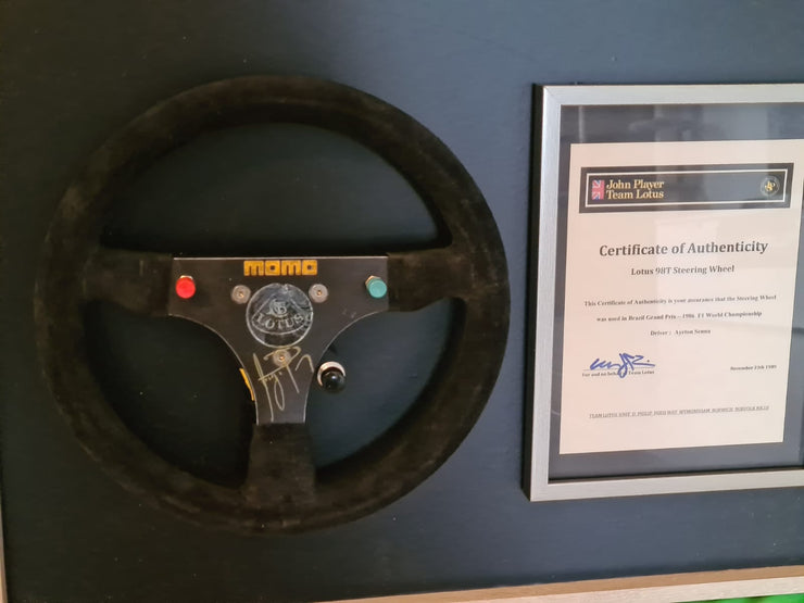 1986 Ayrton Senna Lotus 98T steering wheel signed