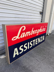 1990s Lamborghini Assistenza official dealership vintage illuminated sign