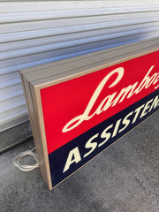 1990s Lamborghini Assistenza official dealership vintage illuminated sign