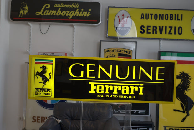 1990s Ferrari Genuine Sales & Services illuminated sign