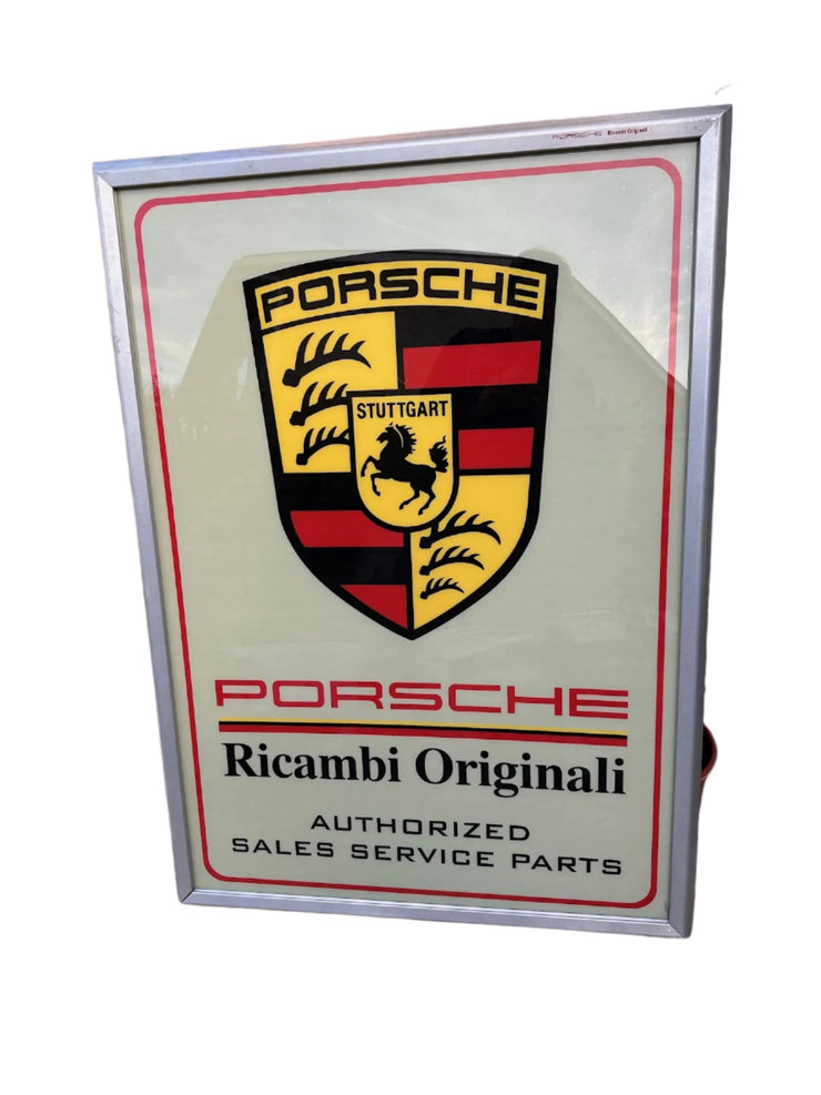 2000s Porsche official dealership Illuminated Ricambi Originali Sign