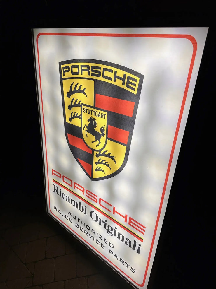 2000s Porsche official dealership Illuminated Ricambi Originali Sign