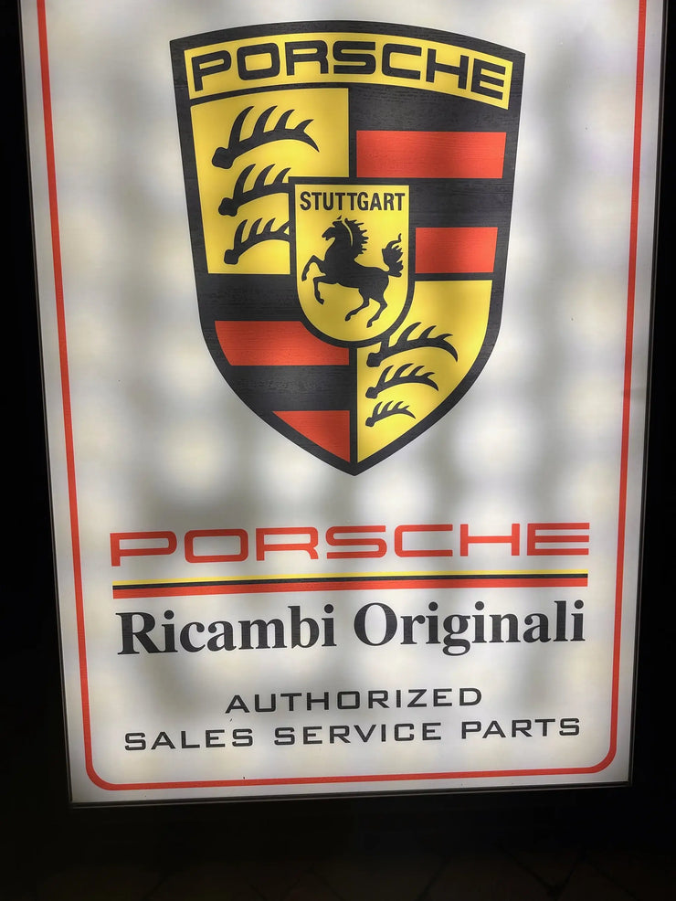 2000s Porsche official dealership Illuminated Ricambi Originali Sign