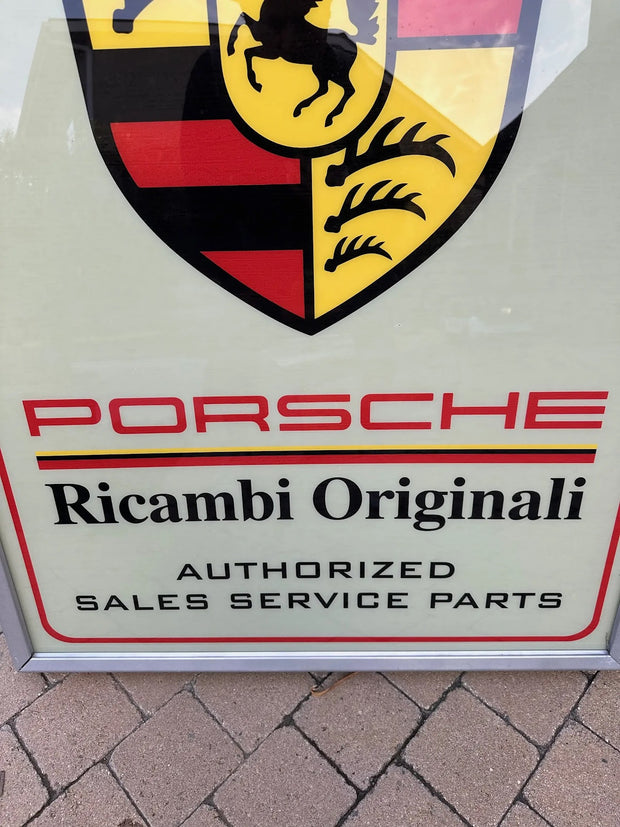 2000s Porsche official dealership Illuminated Ricambi Originali Sign