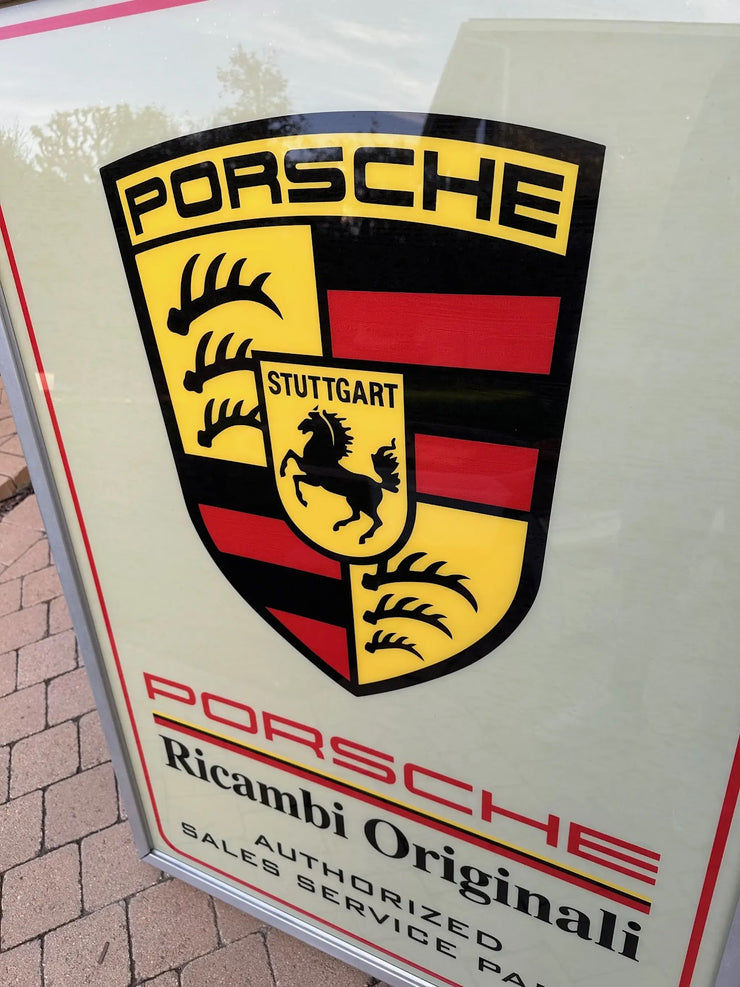 2000s Porsche official dealership Illuminated Ricambi Originali Sign