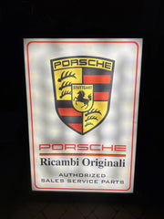 2000s Porsche official dealership Illuminated Ricambi Originali Sign