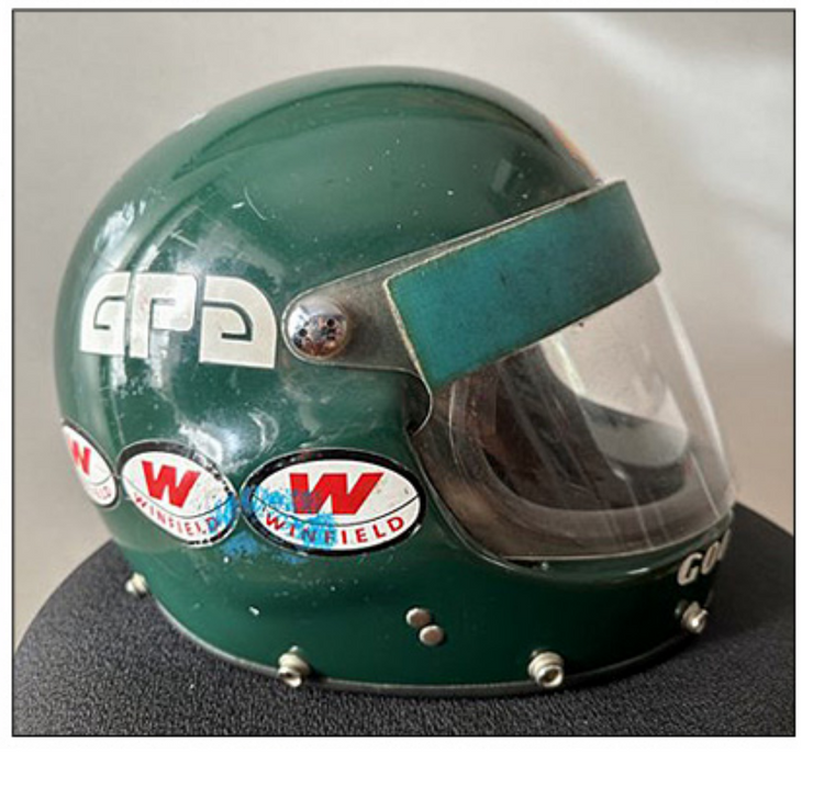 1977 Jacques Laffite race used helmet signed