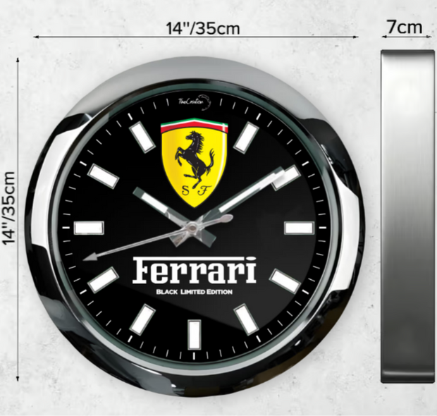 Ferrari wall clock Black Edition